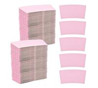 sourcing map 100pcs Disposable Coffee Cup Sleeves, Cardboard Cup Sleeves for Paper Cups Insulation Hand Protection, Hot Drink Holder for Home Office Use Pink