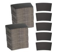 sourcing map 100pcs Disposable Coffee Cup Sleeves, Cardboard Cup Sleeves for Paper Cups Insulation Hand Protection, Hot Drink Holder for Home Office Use Black