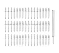 sourcing map 100Pcs Double-Head Skirting Thread Seamless Nail with 1 Nail-Specific Sleeve Tool, Zinc-Plated Carbon Steel Skirting Line Thread Nails Wood Baseboard Invisible Screws Nails, Silver