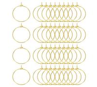 sourcing map 100Pcs Earring Beading Hoops, 20mm / 0.8" Plated Hoop Earring Findings Round Open Rings for DIY Jewelry Pendant Crafts, Gold