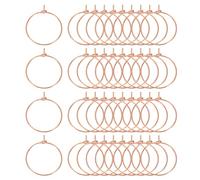 sourcing map 100Pcs Earring Beading Hoops, 20mm / 0.8" Plated Hoop Earring Findings Round Open Rings for DIY Jewelry Pendant Crafts, Rose Gold