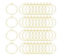 sourcing map 100Pcs Earring Beading Hoops, 25mm / 1" Plated Hoop Earring Findings Round Open Rings for DIY Jewelry Pendant Crafts, Gold