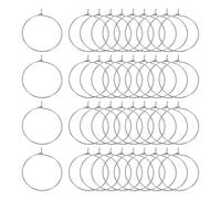 sourcing map 100Pcs Earring Beading Hoops, 30mm / 1.2" Plated Hoop Earring Findings Round Open Rings for DIY Jewelry Pendant Crafts, Metallic Black
