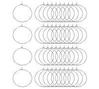 sourcing map 100Pcs Earring Beading Hoops, 35mm / 1.4" Plated Hoop Earring Findings Round Open Rings for DIY Jewelry Pendant Crafts, Metallic Black