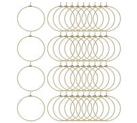 sourcing map 100Pcs Earring Beading Hoops, 35mm / 1.4" Plated Hoop Earring Findings Round Open Rings for DIY Jewelry Pendant Crafts, Bronze