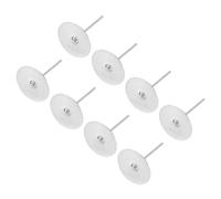 sourcing map 100Pcs Earring Posts, 10mm/0.4inch Stainless Steel Flat Pad Blank Earring Tray Studs Findings for Jewelry DIY, Silver