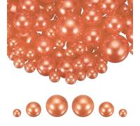 sourcing map 100Pcs Faux Pearl for Crafting, 8/14/20mm No Hole ABS Round Pearls for Vase Fillers Jewelry Making Vase Filler Cosmetic Boxes Home Decor DIY Parts Table Scatter, Champagne Gold