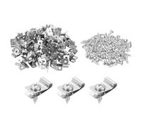 sourcing map 100Pcs Fence Wire Clamp, Cable Clamp Wire Fence Clips with Screws Mounting Clip for 3mm OD Wire for Wood Metal, Vinyl, Fence
