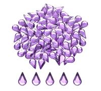 sourcing map 100PCS Flat Back Acrylic Teardrop Gems 6x10mm Artificial Rhinestones for DIY Crafts Bead Wedding Party Face Painting Jewelry Making Mid Purple