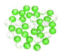 sourcing map 100Pcs Flat Back Sew on Rhinestones Beads, 7mm Clear Crystal Round Gems with Hole for Craft Clothing Decorations, Green