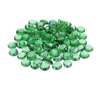sourcing map 100Pcs Flat Glass Marbles, Decorative Glass Pebbles Gems Marble Beads Gemstone Vase Fillers Beads for Home Decorative Art Craft Vase Filler, Green(17-19mm)