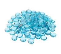 sourcing map 100Pcs Flat Glass Marbles, Decorative Glass Pebbles Gems Marble Beads Gemstone Vase Fillers Beads for Home Decorative Art Craft Vase Filler, Sky Blue(17-19mm)