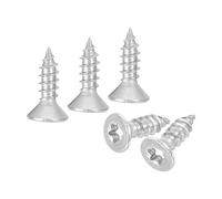 sourcing map 100Pcs Flat Head Torx Screws, M3 x 10mm 304 Stainless Steel Countersunk Self Tapping Anti-Theft Wood Screws Tamper Resistant Screws Fit T10 Bit for Wood, Fence, Decking (Silver)