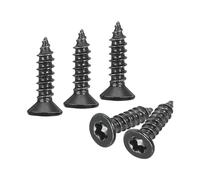 sourcing map 100Pcs Flat Head Torx Screws, M3 x 12mm 304 Stainless Steel Countersunk Self Tapping Anti-Theft Wood Screws Tamper Resistant Screws Fit T10 Bit for Wood, Fence, Decking (Black)