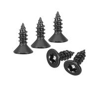 sourcing map 100Pcs Flat Head Torx Screws, M4 x 12mm 304 Stainless Steel Countersunk Self Tapping Anti-Theft Wood Screws Tamper Resistant Screws Fit T20 Bit for Wood, Fence, Decking (Black)