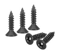 sourcing map 100Pcs Flat Head Torx Screws, M4 x 16mm 304 Stainless Steel Countersunk Self Tapping Anti-Theft Wood Screws Tamper Resistant Screws Fit T20 Bit for Wood, Fence, Decking (Black)