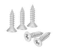 sourcing map 100Pcs Flat Head Torx Screws, M4 x 16mm 304 Stainless Steel Countersunk Self Tapping Anti-Theft Wood Screws Tamper Resistant Screws Fit T20 Bit for Wood, Fence, Decking (Silver)