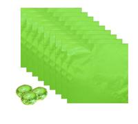 sourcing map 100pcs Foil Candy Wrappers, 6 x 6 Inch Chocolate Bar Wrappers, Aluminum Foil Paper for Caramel Candy Packaging Decoration, Green