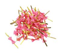 sourcing map 100Pcs Foil Twist Ties 3.1" Bread Ties Metallic Plastic Closure Tie for Tying Bread, Candy, Cookies, Gift Bags Arts Crafts Ties Dark red