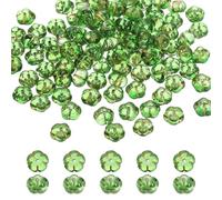 sourcing map 100pcs Glass Beads, 6mm x 10mm Pumpkin Spacer Beads Crystal Bulk Loose Bracelet Charm for Thanksgiving Earring, Halloween, Jewelry Making, DIY Craft, Green Gold