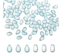 sourcing map 100pcs Glass Beads, 6mm x 16mm Teardrop Crystal Glass Beads Transparent Water Drop Bulk Loose Bracelet Charm for Jewelry Making, DIY Craft Necklaces Bracelets, Blue