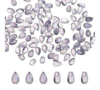 sourcing map 100pcs Glass Beads, 6mm x 28mm Teardrop Crystal Glass Beads Transparent Water Drop Bulk Loose Bracelet Charm for Jewelry Making, DIY Craft Necklaces Bracelets, White