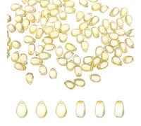 sourcing map 100pcs Glass Beads, 6mm x 29mm Teardrop Crystal Glass Beads Transparent Water Drop Bulk Loose Bracelet Charm for Jewelry Making, DIY Craft Necklaces Bracelets, Yellow
