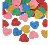 sourcing map 100Pcs Glitter Foam Stickers 1.8 Inch Self-Adhesive Sparkly Heart-Shape Glitter Stickers for Arts Craft Supplies, DIY and Decor, Multicolor