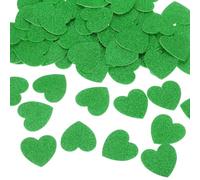 sourcing map 100Pcs Glitter Foam Stickers 1.8 Inch Self-Adhesive Sparkly Heart-Shape Glitter Stickers for Arts Craft Supplies, DIY and Decor, Green