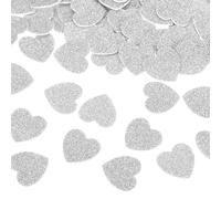 sourcing map 100Pcs Glitter Foam Stickers 1.8 Inch Self-Adhesive Sparkly Heart-Shape Glitter Stickers for Arts Craft Supplies, DIY and Decor, Silver