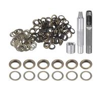 sourcing map 100pcs Grommet Tool Kit 10mm Copper Grommet Eyelet Set with Hole Hollow Punch, Grommet Setter Tools for Clothing Leather Fabric Belt, Bronze