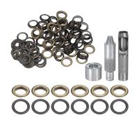 sourcing map 100pcs Grommet Tool Kit 18mm Copper Grommet Eyelet Set with Hole Hollow Punch, Grommet Setter Tools for Clothing Leather Fabric Belt, Bronze