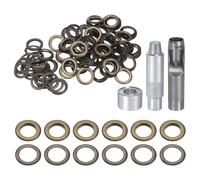sourcing map 100pcs Grommet Tool Kit 20mm Copper Grommet Eyelet Set with Hole Hollow Punch, Grommet Setter Tools for Clothing Leather Fabric Belt, Bronze