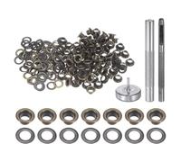 sourcing map 100pcs Grommet Tool Kit 3.5mm Copper Grommet Eyelet Set with Hole Hollow Punch, Grommet Setter Tools for Clothing Leather Fabric Belt, Bronze