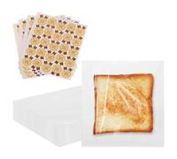 sourcing map 100pcs Heat Sealable Bakery Bags with Window 7.9 x 7.5 inches Kraft Paper Sandwich Bags, Clear Front Paper Grease Resistant Cookies Bags for Packaging Donut, Pastries (White)