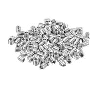 sourcing map 100Pcs Hex Socket Grub Screw, #8-32x3/16" 304 Stainless Steel Head Socket Set Screws Flat Point Grub Bolt for Door Handles, Light Fixture Repair
