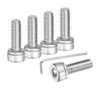 sourcing map 100Pcs Hex Socket Head Cap Screws Bolts, M2.5x8mm 304 Stainless Steel Socket Drive Machine Screws Bolts with Wrench, Full Threaded, Silver
