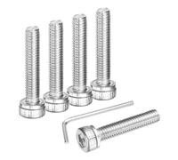 sourcing map 100Pcs Hex Socket Head Cap Screws Bolts, M3x15mm 304 Stainless Steel Socket Drive Machine Screws Bolts with Wrench, Full Threaded, Silver