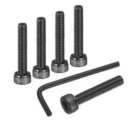 sourcing map 100Pcs Hex Socket Head Cap Screws Bolts, M3x16mm 304 Stainless Steel Socket Drive Machine Screws Bolts with Hex Wrench, Full Threaded, Black