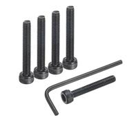 sourcing map 100Pcs Hex Socket Head Cap Screws Bolts, M3x22mm 304 Stainless Steel Socket Drive Machine Screws Bolts with Wrench, Full Threaded, Black