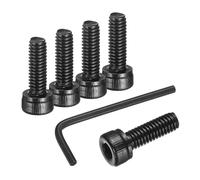 sourcing map 100Pcs Hex Socket Head Cap Screws Bolts, M4x12mm 304 Stainless Steel Socket Drive Machine Screws Bolts with Hex Wrench, Full Threaded, Black