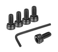 sourcing map 100Pcs Hex Socket Head Cap Screws Bolts, M4x8mm 304 Stainless Steel Socket Drive Machine Screws Bolts with Hex Wrench, Full Threaded, Black
