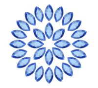 sourcing map 100Pcs Horse Eye Shape Rhinestones, 4 x 8 mm Point Back Rhinestone Beads for Jewelry Making Crafts Costume Crystal Embellishments, Bright Blue