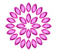 sourcing map 100Pcs Horse Eye Shape Rhinestones, 4 x 8 mm Point Back Rhinestone Beads for Jewelry Making Crafts Costume Crystal Embellishments, Rose Red
