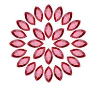 sourcing map 100Pcs Horse Eye Shape Rhinestones, 4 x 8 mm Point Back Rhinestone Beads for Jewelry Making Crafts Costume Crystal Embellishments, Dark Red