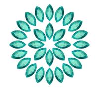 sourcing map 100Pcs Horse Eye Shape Rhinestones, 4 x 8 mm Point Back Rhinestone Beads for Jewelry Making Crafts Costume Crystal Embellishments, Green