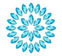 sourcing map 100Pcs Horse Eye Shape Rhinestones, 6 x 12 mm Point Back Rhinestone Beads for Jewelry Making Crafts Costume Crystal Embellishments, Sky Blue