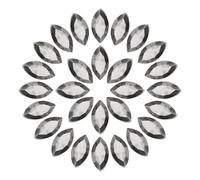 sourcing map 100Pcs Horse Eye Shape Rhinestones, 6 x 12 mm Point Back Rhinestone Beads for Jewelry Making Crafts Costume Crystal Embellishments, Gray