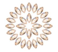 sourcing map 100Pcs Horse Eye Shape Rhinestones, 6 x 12 mm Point Back Rhinestone Beads for Jewelry Making Crafts Costume Crystal Embellishments, Pink Gold