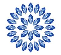 sourcing map 100Pcs Horse Eye Shape Rhinestones, 6 x 12 mm Point Back Rhinestone Beads for Jewelry Making Crafts Costume Crystal Embellishments, Blue